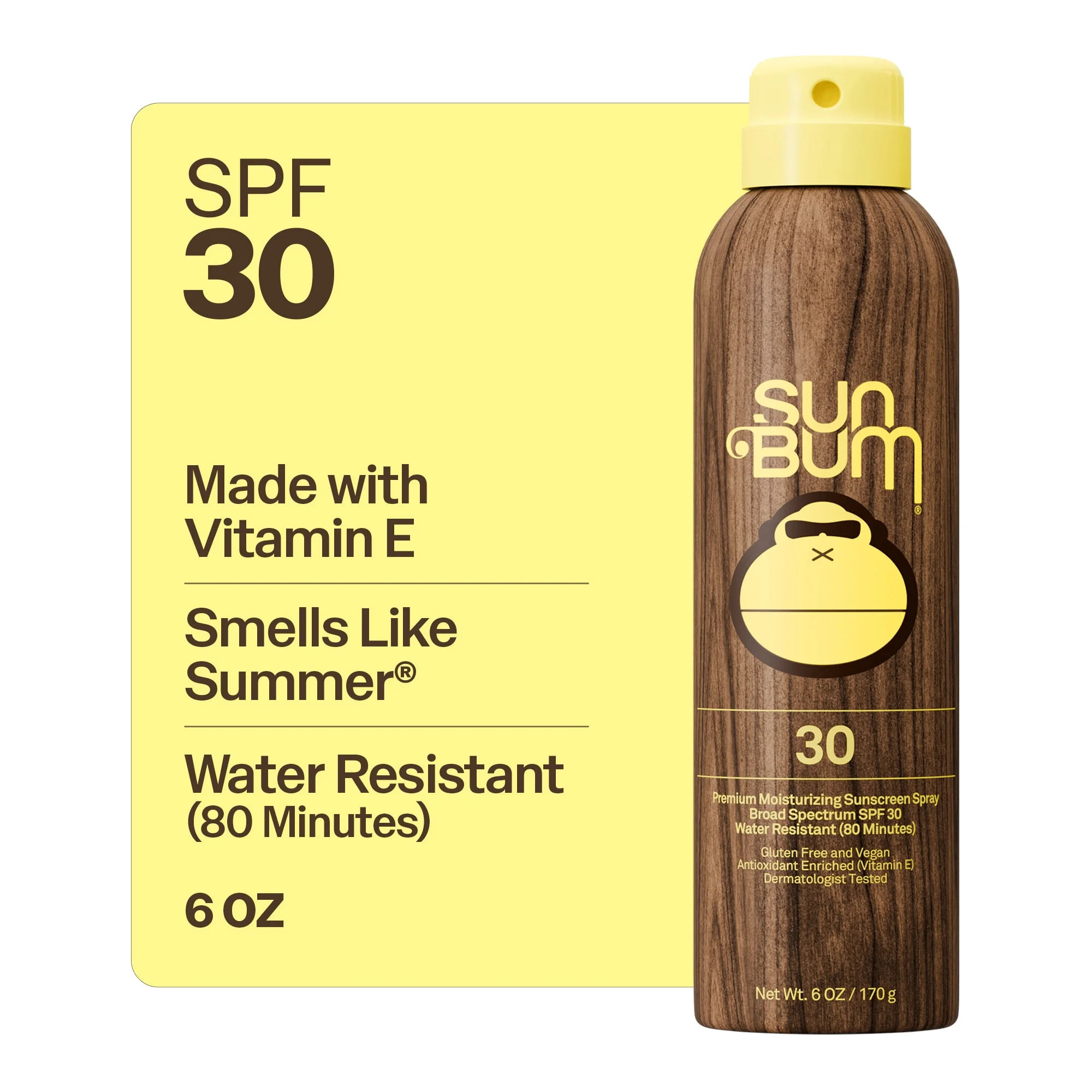 Sun Bum Premium Moisturizing Sunscreen Spray, SPF 30, 6 oz - Walmart.com | Walmart (US)