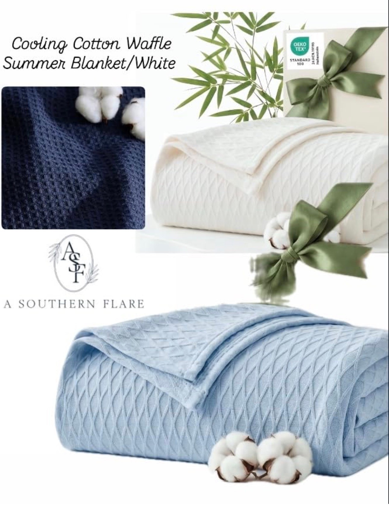 Stay cool and comfy with our Cooling Cotton Waffle Summer Blanket! Perfect for hot summer nights. #SummerBlanket #StayCool