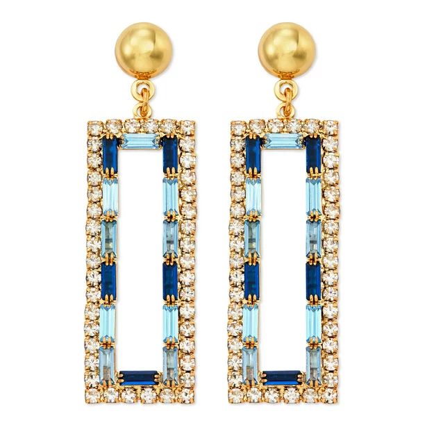Scoop 14K Gold Flash-Plated Crystal Drop Statement Earrings | Walmart (US)