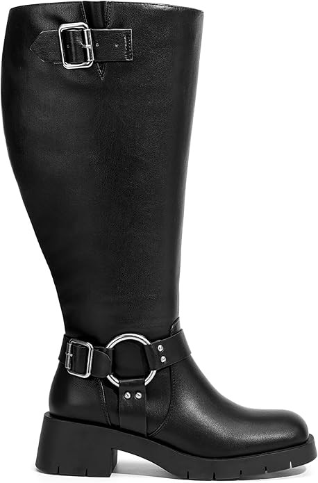Pasuot Extra Wide Calf Boots for Women - Knee High Square Toe Wide Width Platform Plus Size Tall ... | Amazon (US)