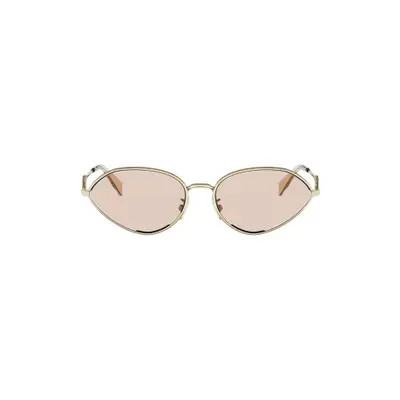 CELINE Wired 58mm Almond Sunglasses in Shiny Rose Gold/bordeaux at Nordstrom | Nordstrom