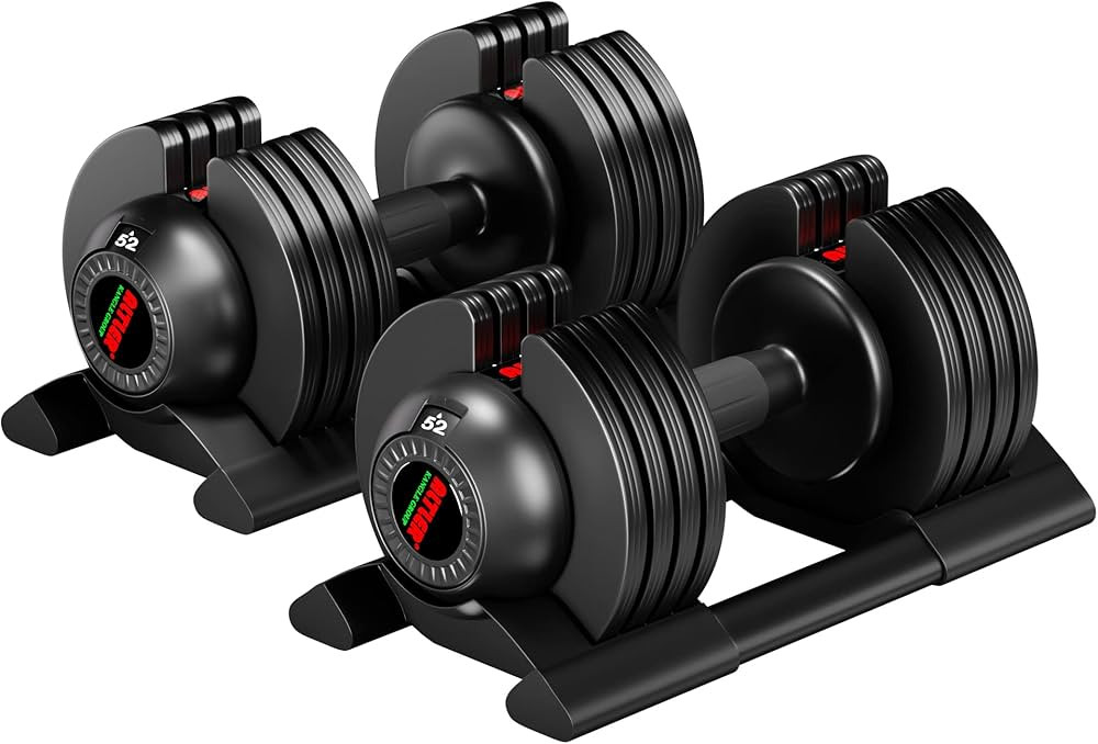 ALTLER Adjustable Dumbbell, 22lb/44lb/52lb Dumbbell Set with Tray for Workout Strength Training F... | Amazon (US)