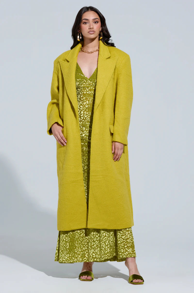 PHOEBE OVERSIZED TRENCH IN GREEN | AKIRA