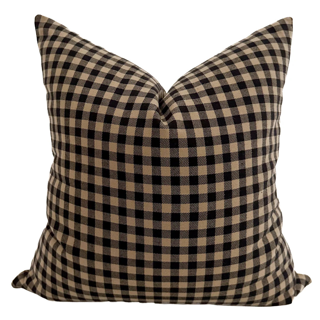 Black Check Pillow Cover | Hackner Home (US)