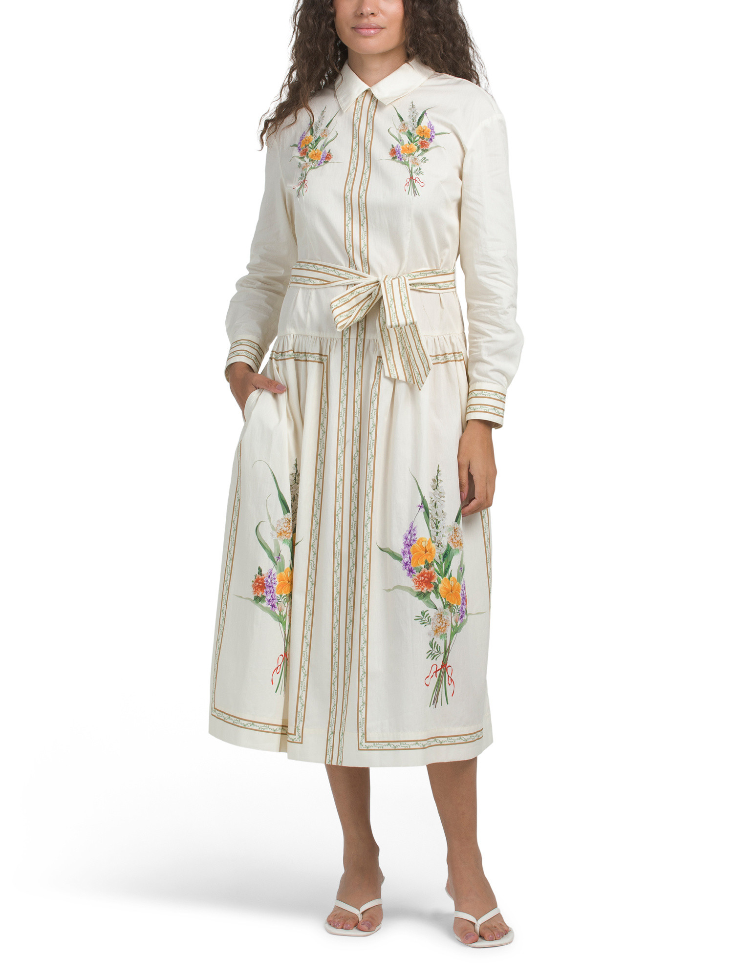 Cotton Border And Placement Print Dress | TJ Maxx