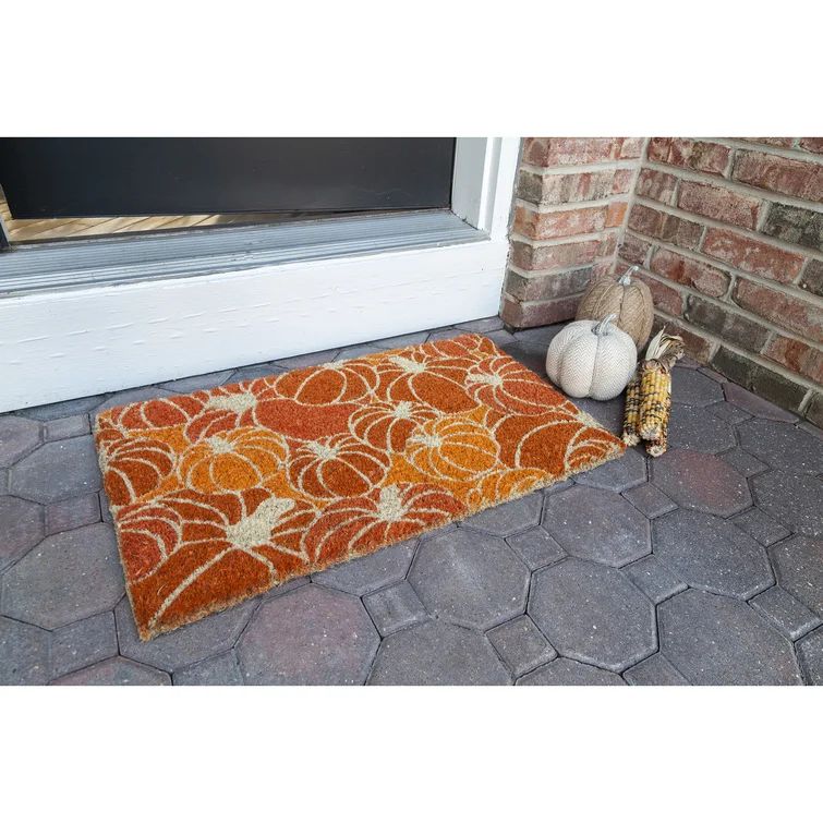 Flara Pumpkin Harvest Handwoven Coconut Fiber 30 in. x 18 in. Outdoor Door Mat | Wayfair North America