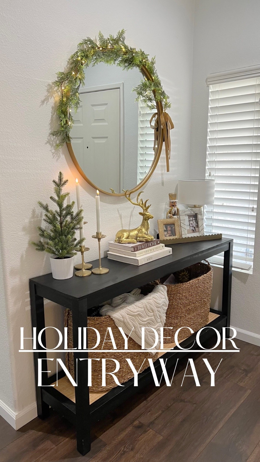 gold holiday decor accents, how I decorated my entryway for the holidays

#LTKSeasonal #LTKHome #LTKHoliday