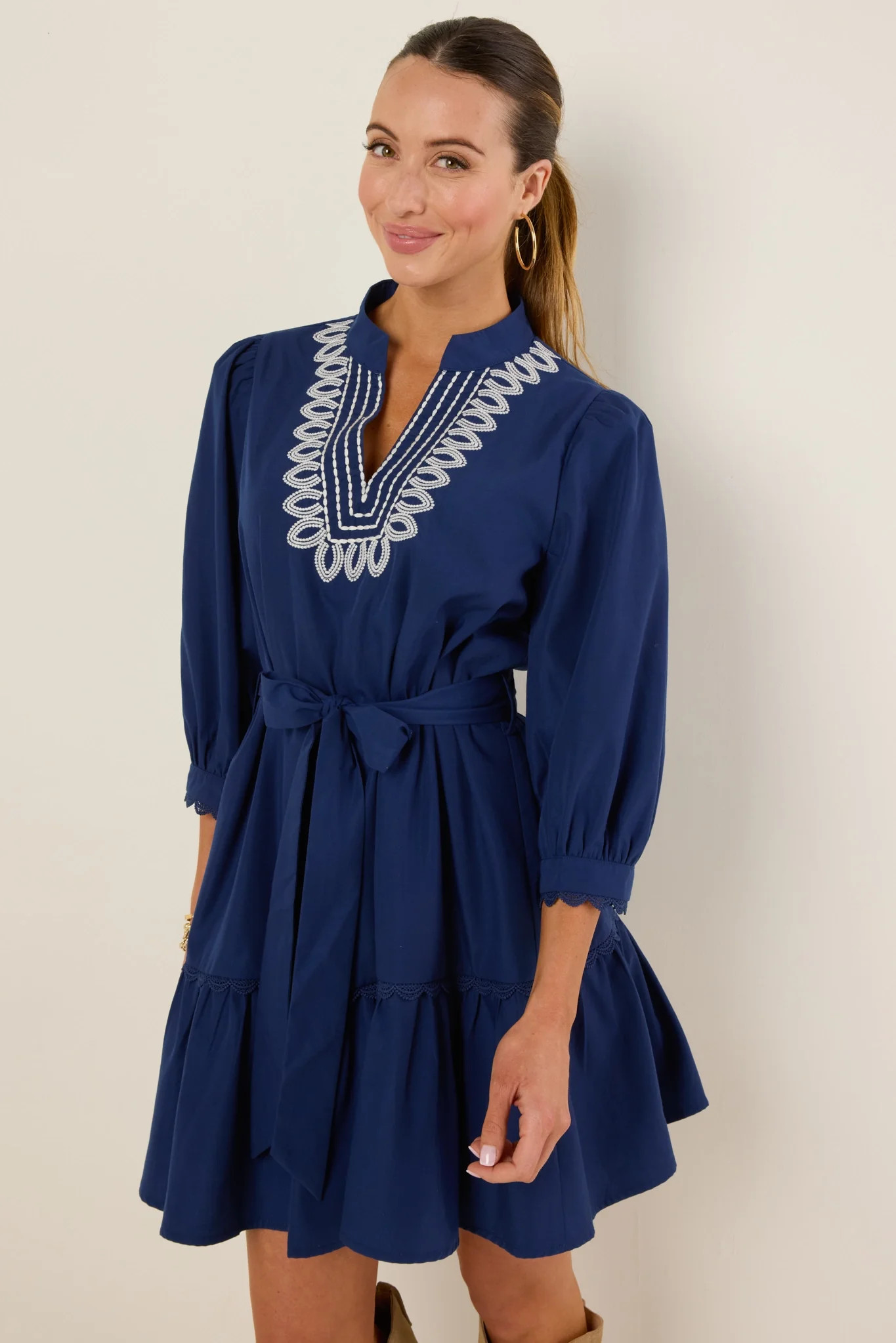 Gabriella Dress- Navy | Avara
