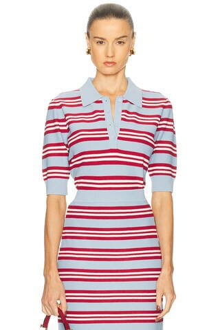 AKNVAS Emma Top in Baby Blue,Red | FWRD 