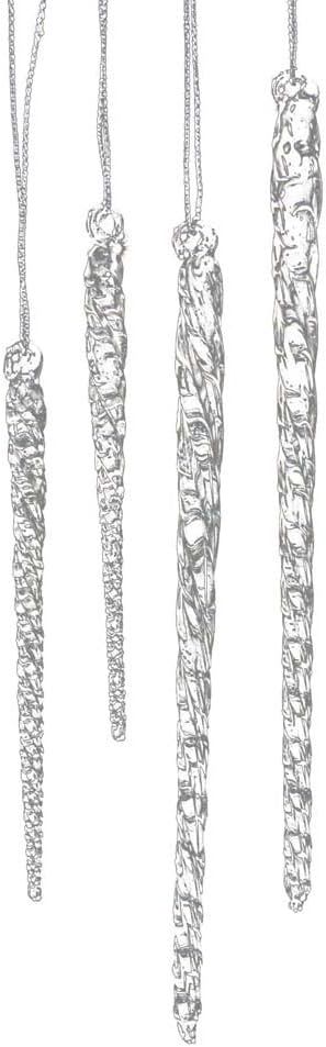 Kurt Adler 3-1/2-Inch-5-1/2-Inch Clear Glass Icicle Ornament Set of 24 Pieces (4) | Amazon (US)