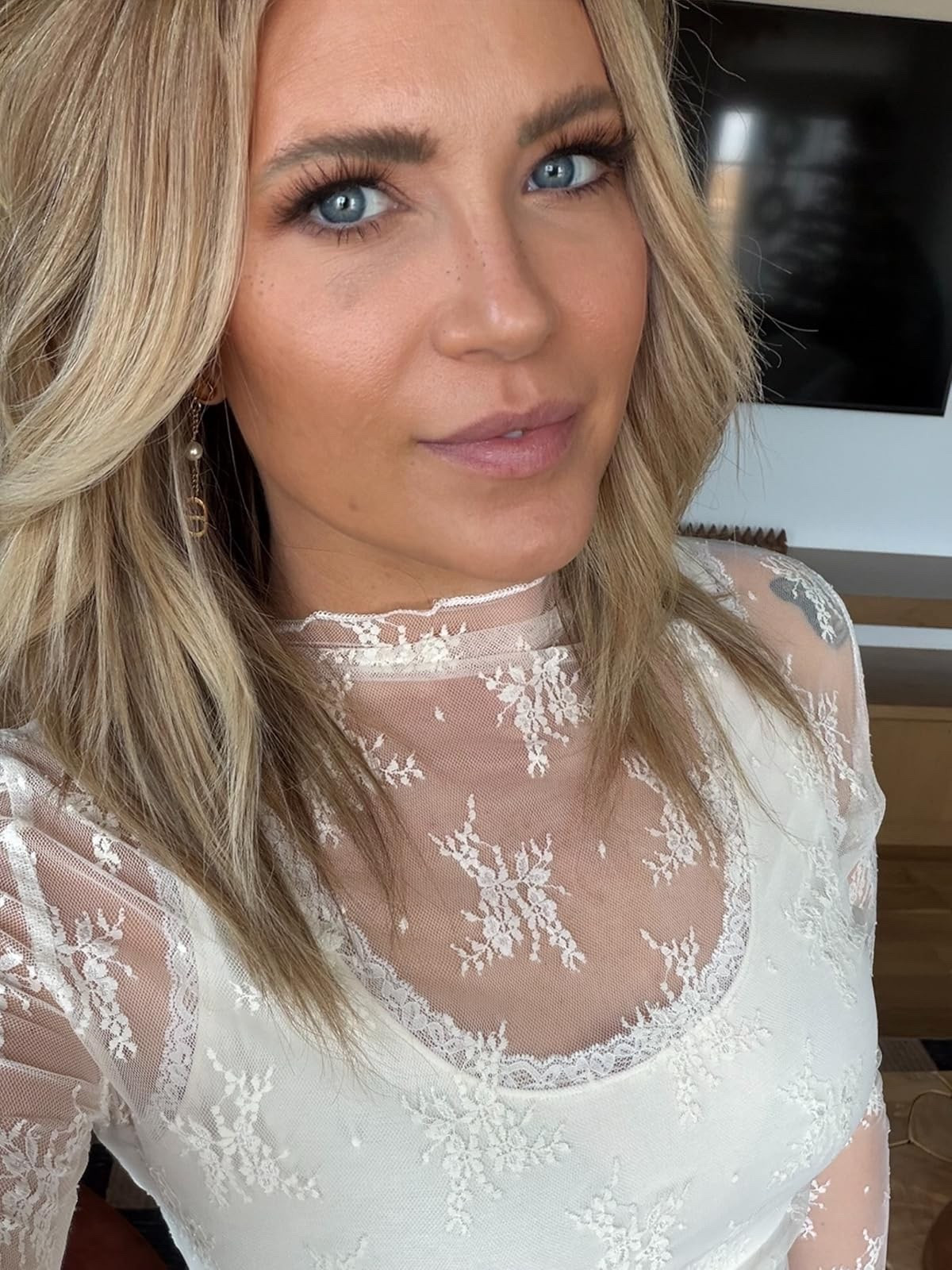 Cute and easy outfit idea! Lace top.

#LTKOver40 #LTKMidsize #LTKootd