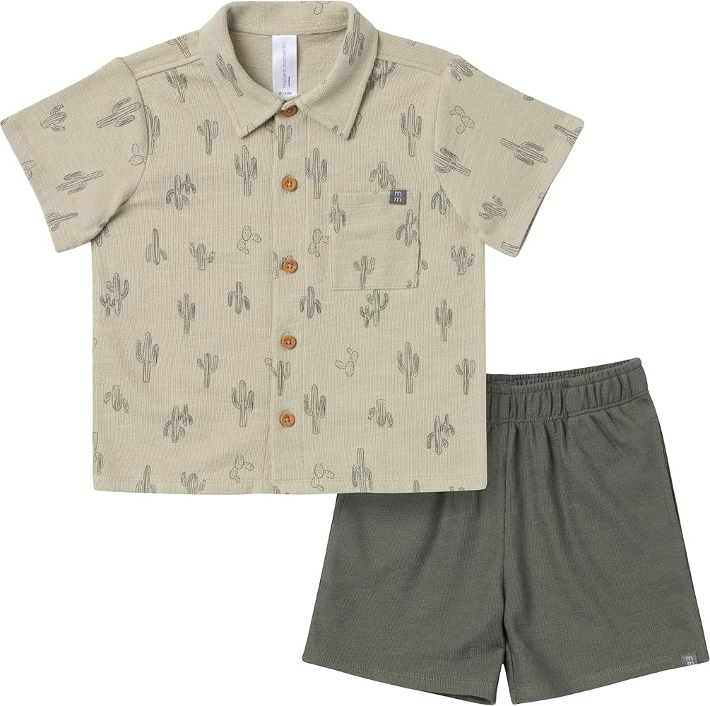 Modern Moments by Gerber Baby Boys 2-piece Resort Shirt & Short Set | Amazon (US)