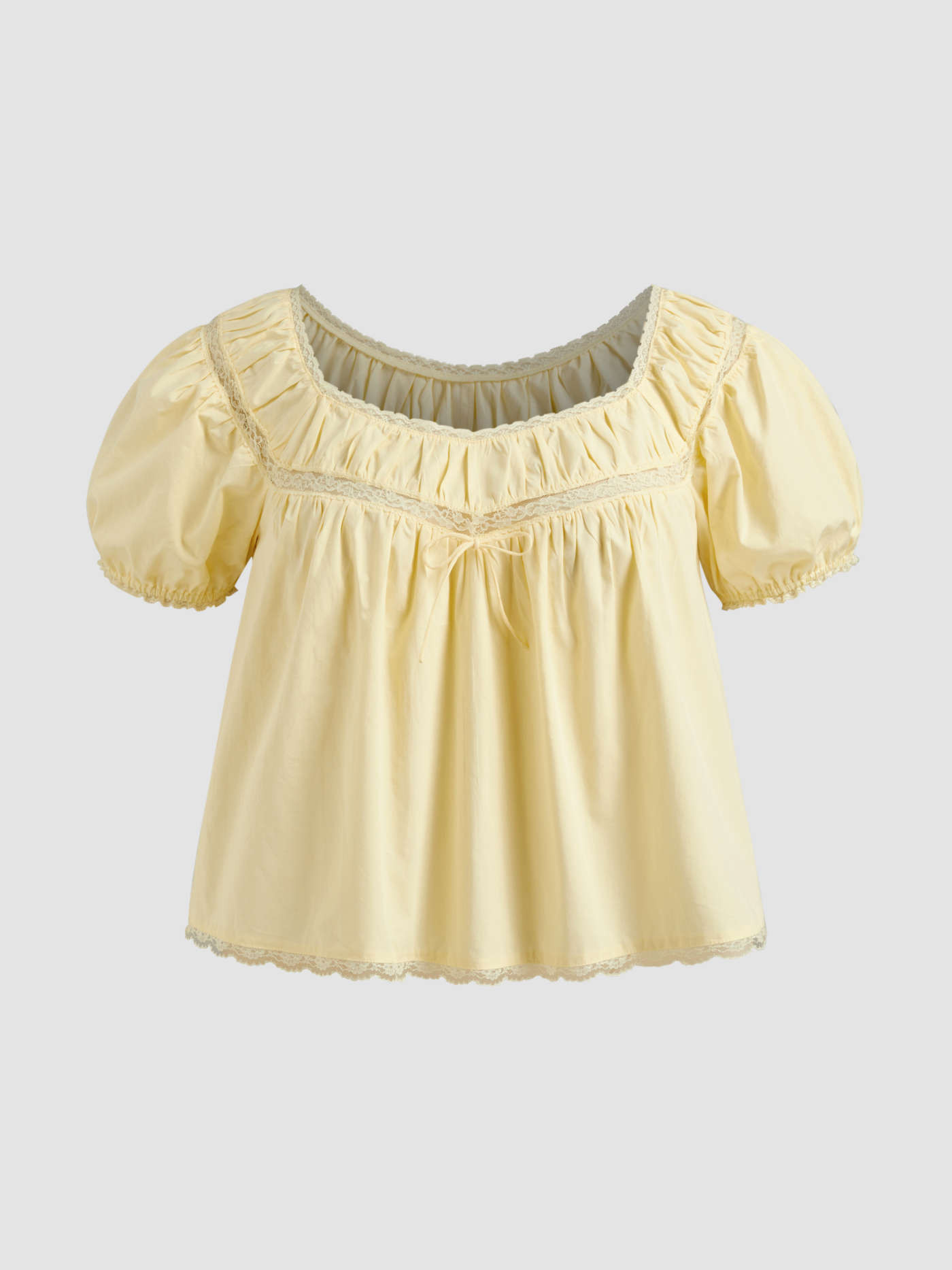 Puff Sleeve Collar Lace Blouse | Cider