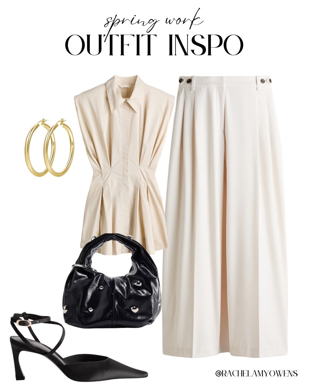 H&M Spring Workwear! ☁️

Elevate your office aesthetic with this fresh and sophisticated monochromatic look—all under $50 with Amazon accessories! ✨

I am obsessed with the sleek, modern vibe of this ensemble. The statement piece is the ivory sleeveless button-up tunic featuring chic pleated detailing. I love pairing it with matching high-waisted wide-leg trousers for a seamless silhouette. Finish the look with a studded black hobo bag, pointed-toe heels, and classic gold hoop earrings for a touch of polished, professional glam!

#HMStyle
#WorkwearOOTD
#OfficeOutfit
#SpringFashion
#MonochromeLook
#WideLegPants
#QuietLuxury
#AmazonFinds
#BusinessCasual
#AffordableStyle
#EverydayChic
#LTKWorkwear
#HMHaul
#ModernClassic
#StylingInspo

#LTKSeasonal #LTKWorkwear #LTKootd
