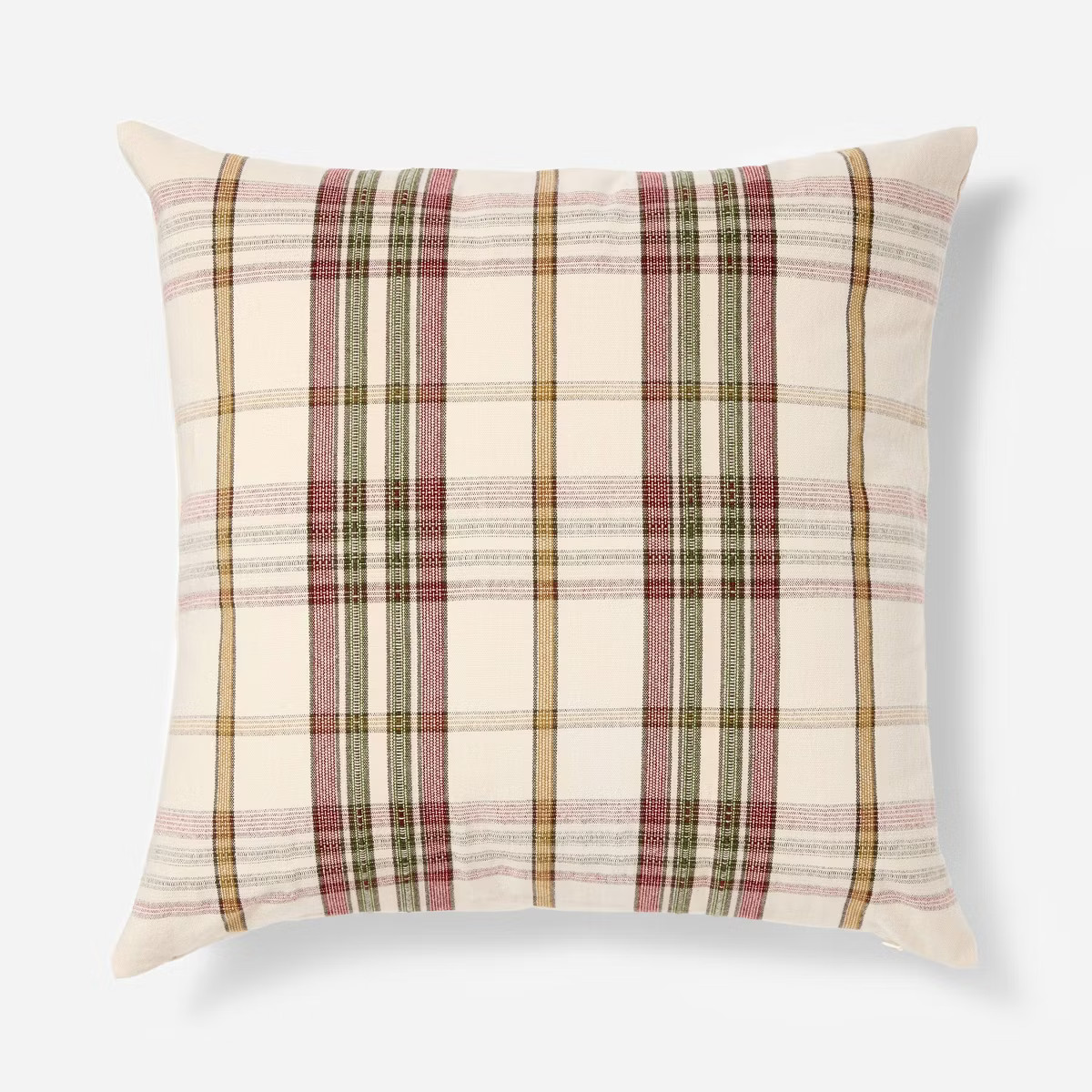 Oversized Woven Plaid Square Throw Pillow Red/Green/Cream/Gold - Threshold™ designed with Studi... | Target