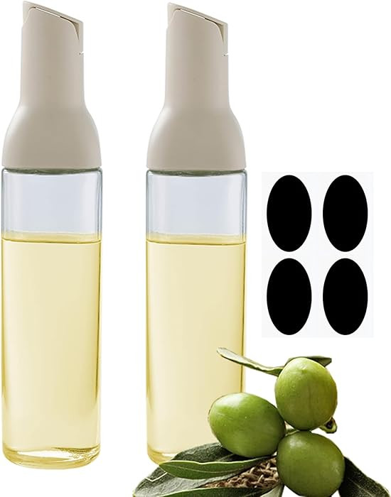 Oil Dispenser 17 Oz For Kitchen Cooking 2 Pack With Labels, Olive Oil Bottle Dispenser Auto Flip ... | Amazon (US)