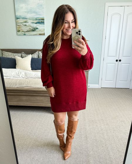 Fall Sweater Dress from Gibsonlook

Fall outfit | fall fashion | curve style | midsize fashion | size large | tall boots 

#LTKstyletip #LTKcurves #LTKshoecrush