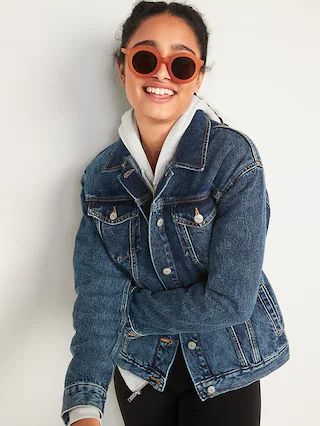 Dark-Wash Boyfriend Jean Jacket for Women | Old Navy (US)