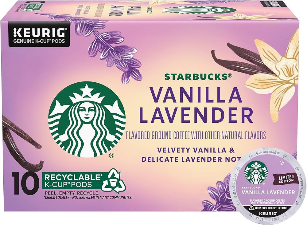 Starbucks K-Cup Coffee Pods, Vanilla Lavender Flavored Coffee for Keurig Coffee Makers, 100% Arab... | Amazon (US)