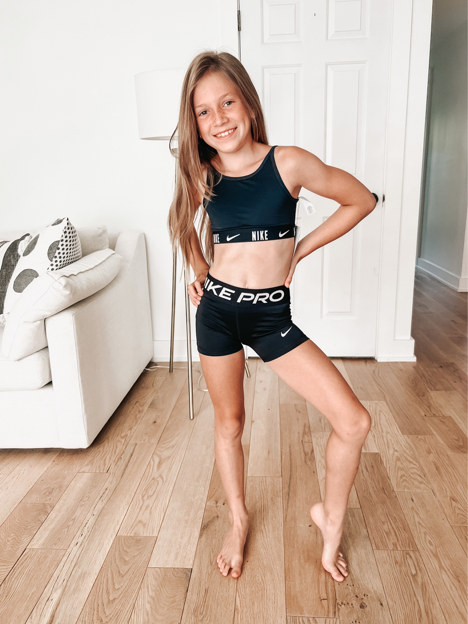 Grabbed this cute set for Grace to wear to her hip hop classes.  Both pieces are on sale - use code READY for 20% off.

Grace is wearing an XS in both.  She’s typically a size medium or size 8 in most clothes.

#LTKkids #LTKfamily #LTKBacktoSchool