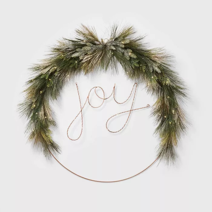 Lit Extra Large LED Wire JOY Wreath - Wondershop™ | Target
