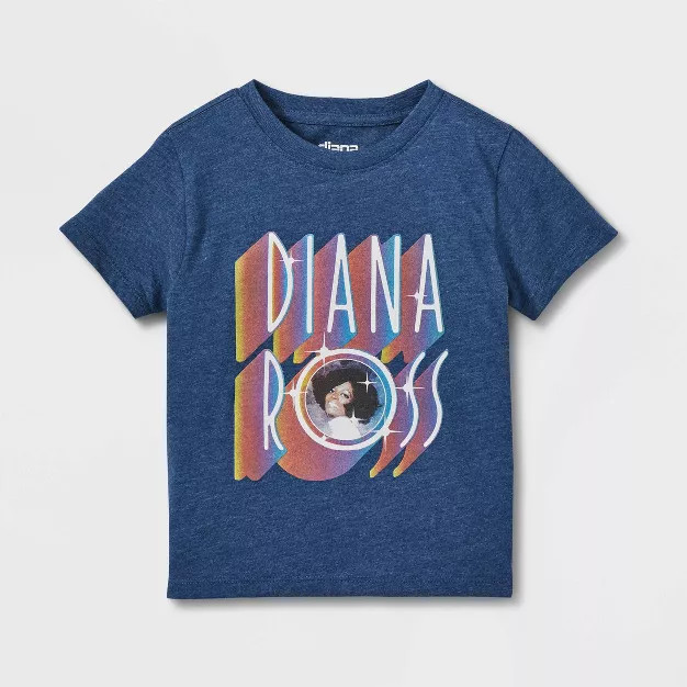Toddler Diana Ross Short Sleeve T-Shirt - Navy Blue | Target