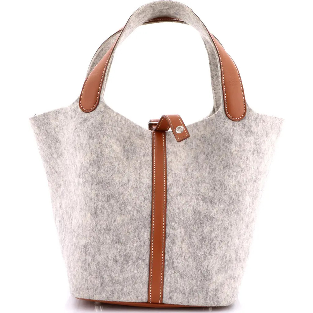 Pre-Owned Hermes Picotin Lock Bag Felt with Leather PM in Vert Clair at Nordstrom, Size X-Small | Nordstrom