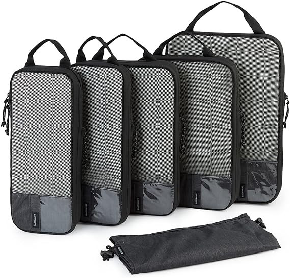 BAGSMART 6 Set Compression Packing Cubes - Lightweight Travel Essentials, Durable Luggage Organiz... | Amazon (US)