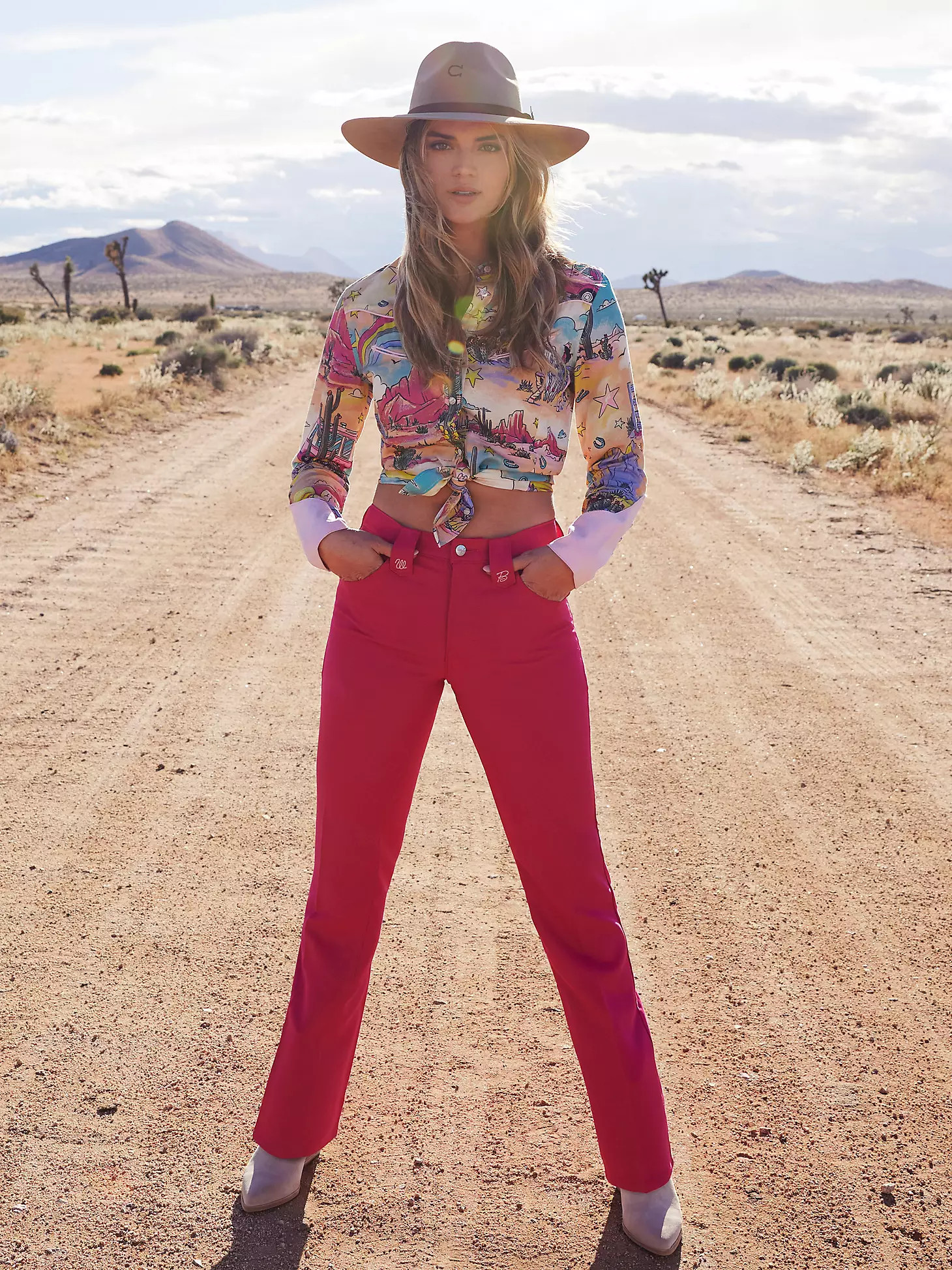 Wrangler x Barbie™ Illustrated Western Snap Shirt in Multicolor | Wrangler