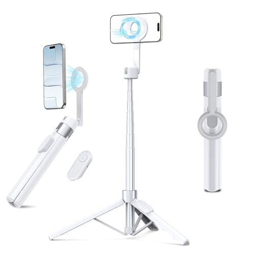 Magnetic Tripod for iPhone, Selfie Stick Tripod Mount Ring for Magsafe, 360° Rotatable Portable Travel Tripod Cell Phone Stand with Metal Ring & Remote, Compatible with iPhone Android, 60" | Amazon (US)