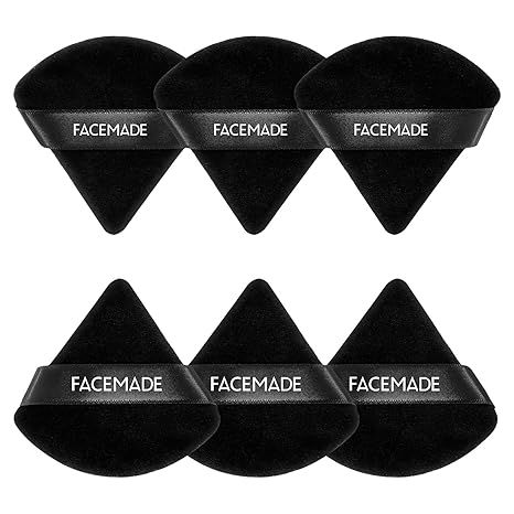 FACEMADE 6 Pieces Face Powder Puff with a Travel Case, Soft Makeup Puff with a Container, Triangl... | Amazon (US)