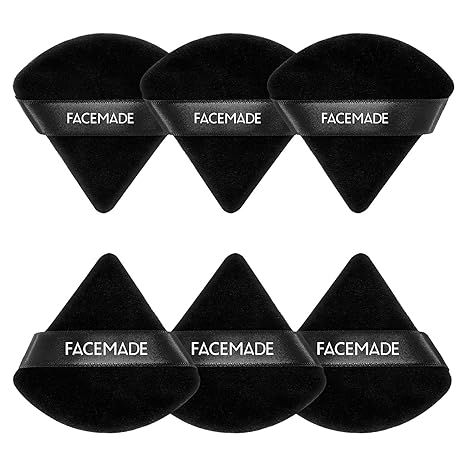 FACEMADE 6 Pieces Face Powder Puff with a Travel Case, Soft Makeup Puff with a Container, Triangl... | Amazon (US)