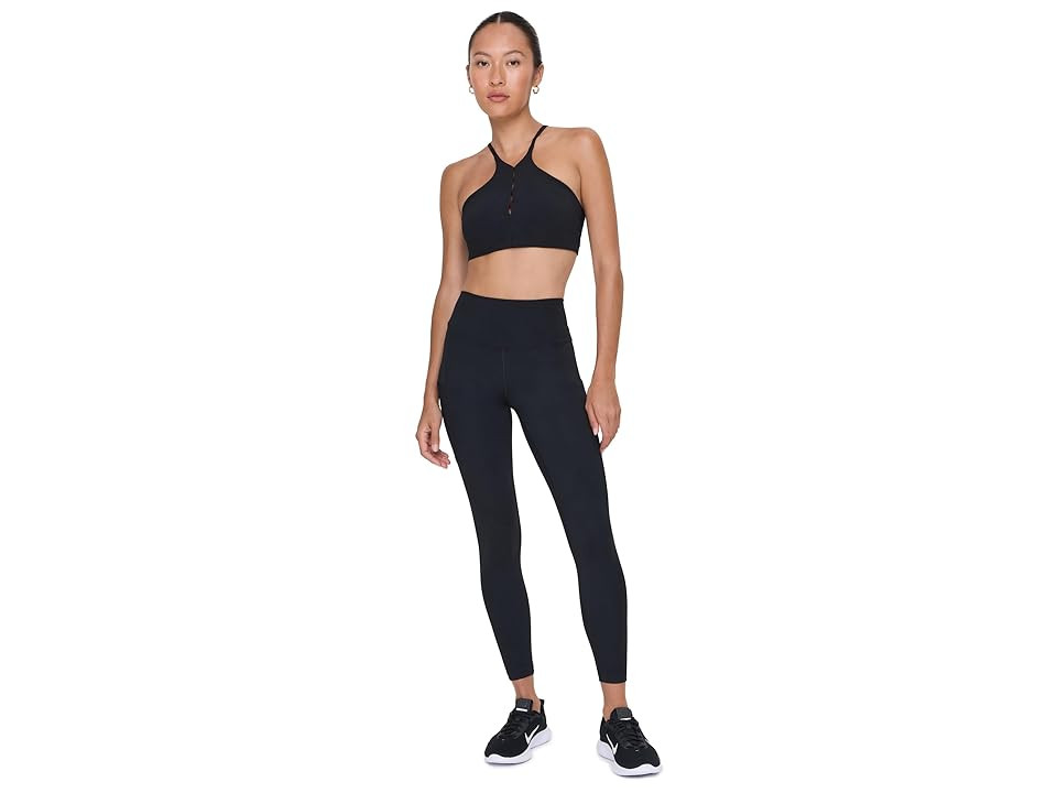 Nike One Keyhole High-Neck Padded Light Support Bra Women's Bra Black/Jcg : LG (US 12-14), Polyester | Zappos