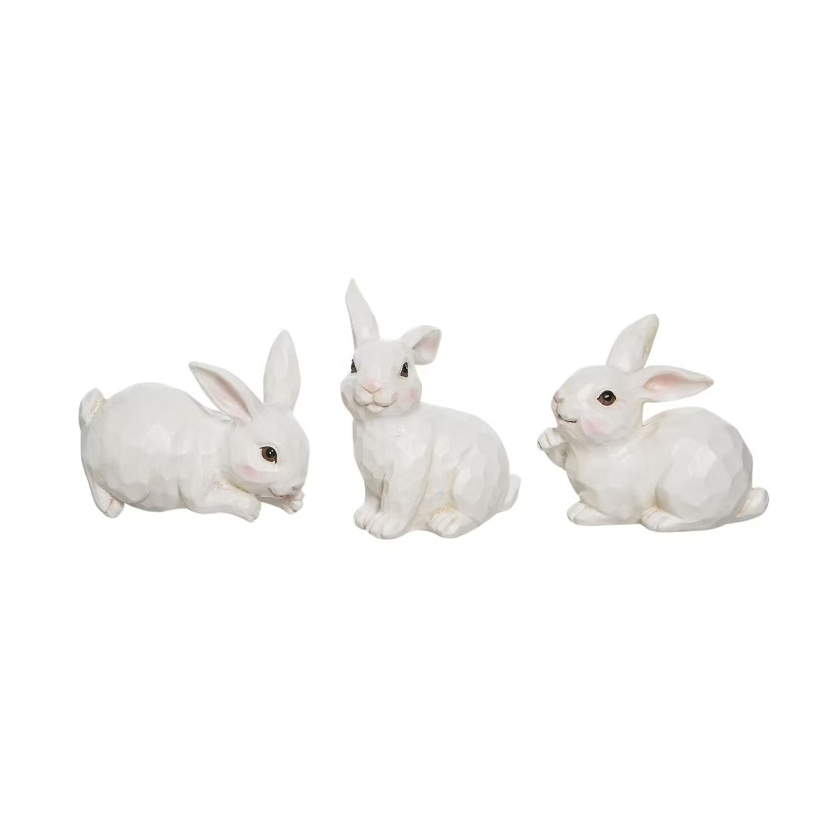 Transpac Small Sculpted Easter Bunny Figurine Set of 3 Home Decorations Easter | Target