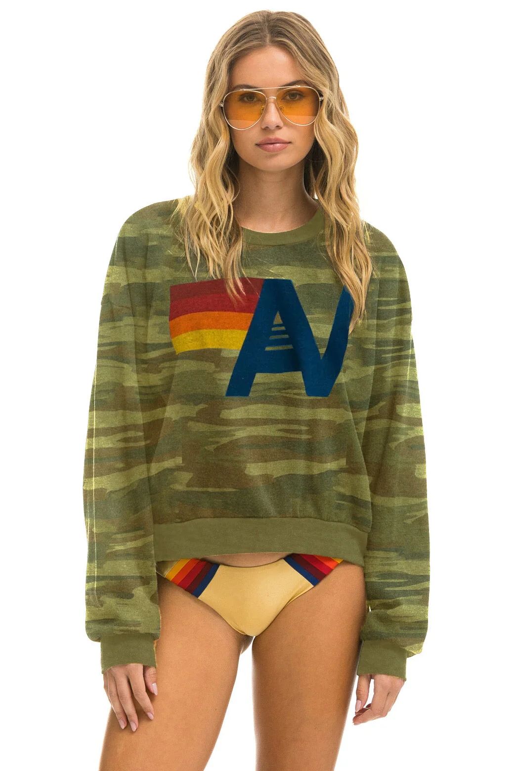 LOGO RELAXED CREW SWEATSHIRT - CAMO | Aviator Nation