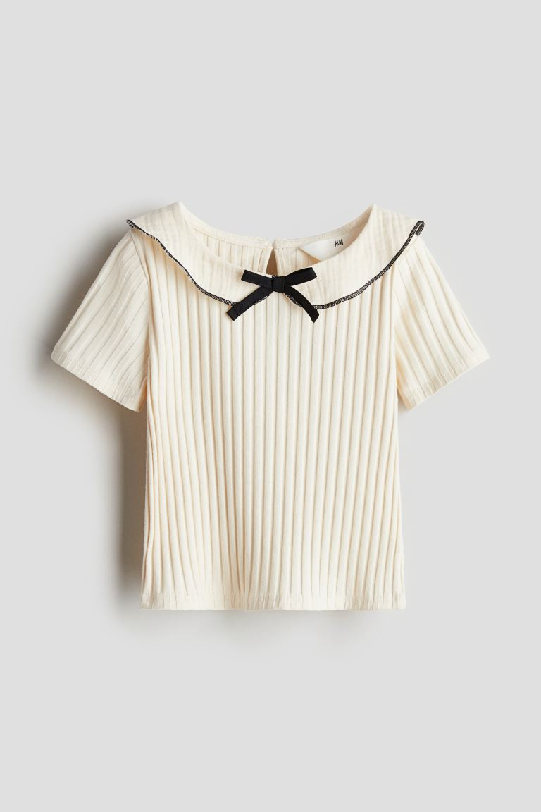 Rib-knit Top with Collar | H&M (US + CA)