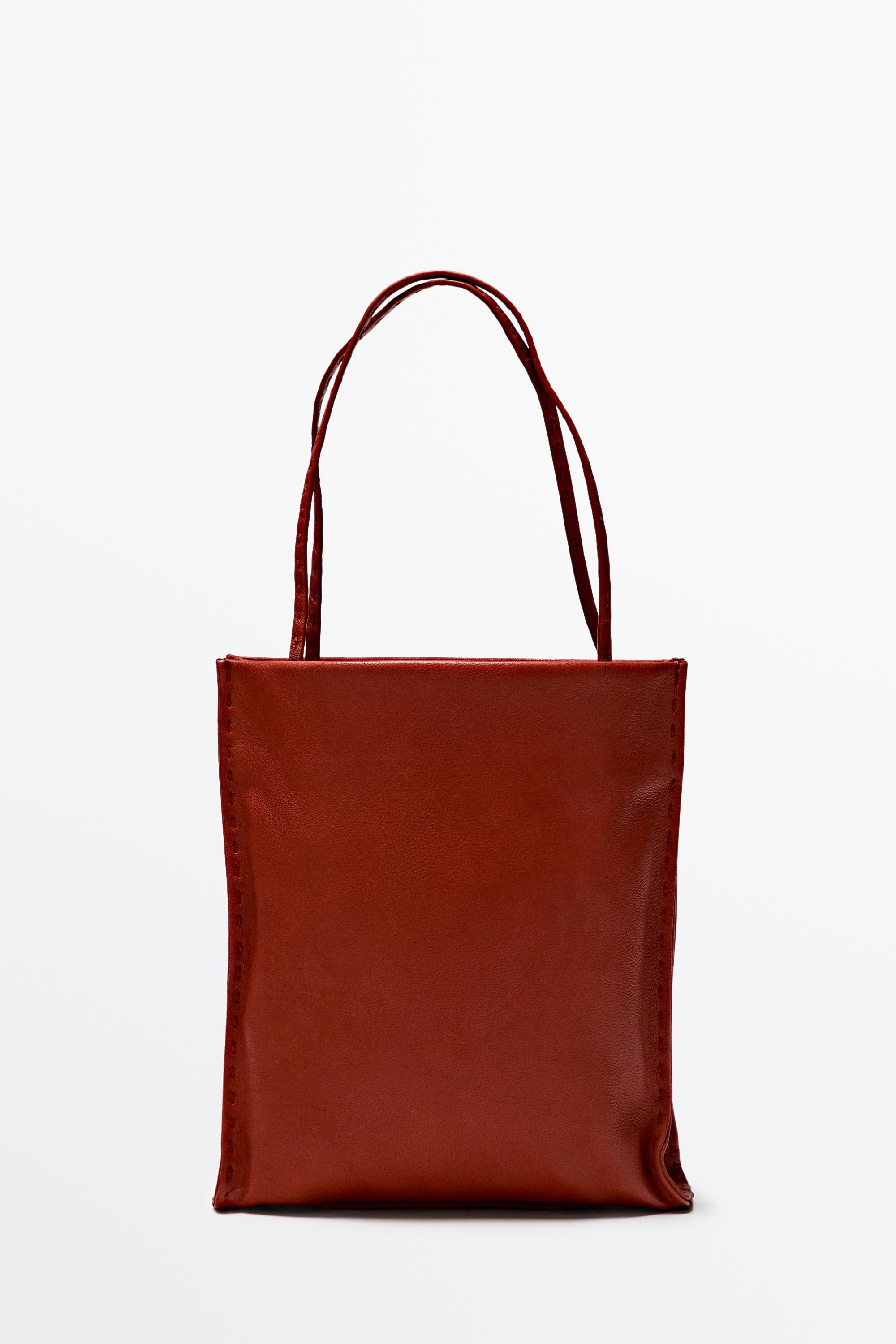 Nappa leather double compartment bag | Massimo Dutti US