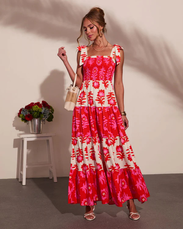 Summer Dreaming Floral Color Block Maxi Dress | VICI