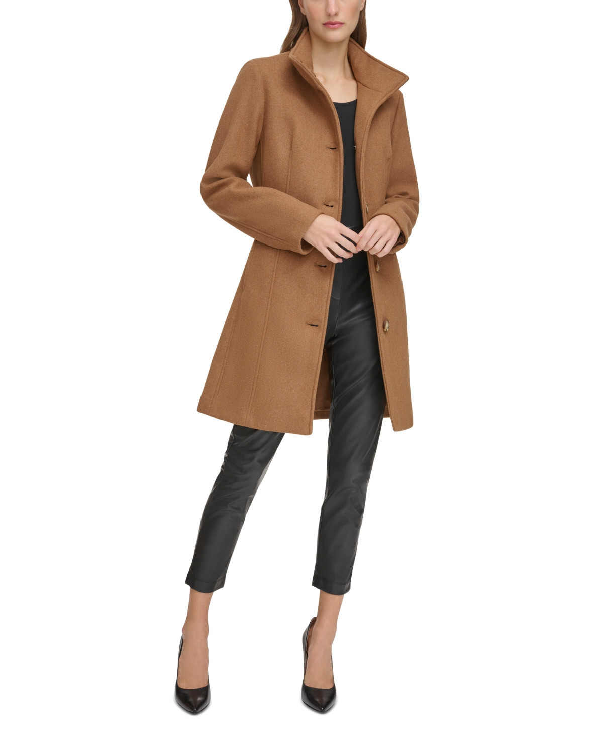 Calvin Klein Women's Walker Coat, Created for Macy's - Tobacco Melange | Macy's