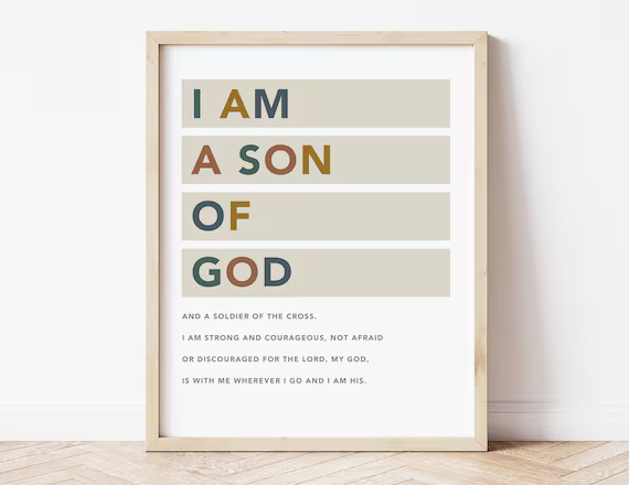 I Am a Son of God Printable Art Digital Print Boy's | Etsy | Etsy (US)