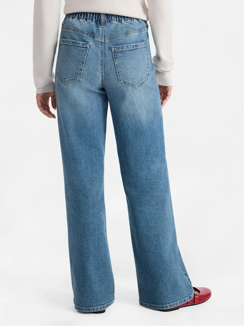 No Boundaries High Rise Baggy Wide Leg Jeans, 32" Inseam, Women’s and Women's Plus | Walmart (US)