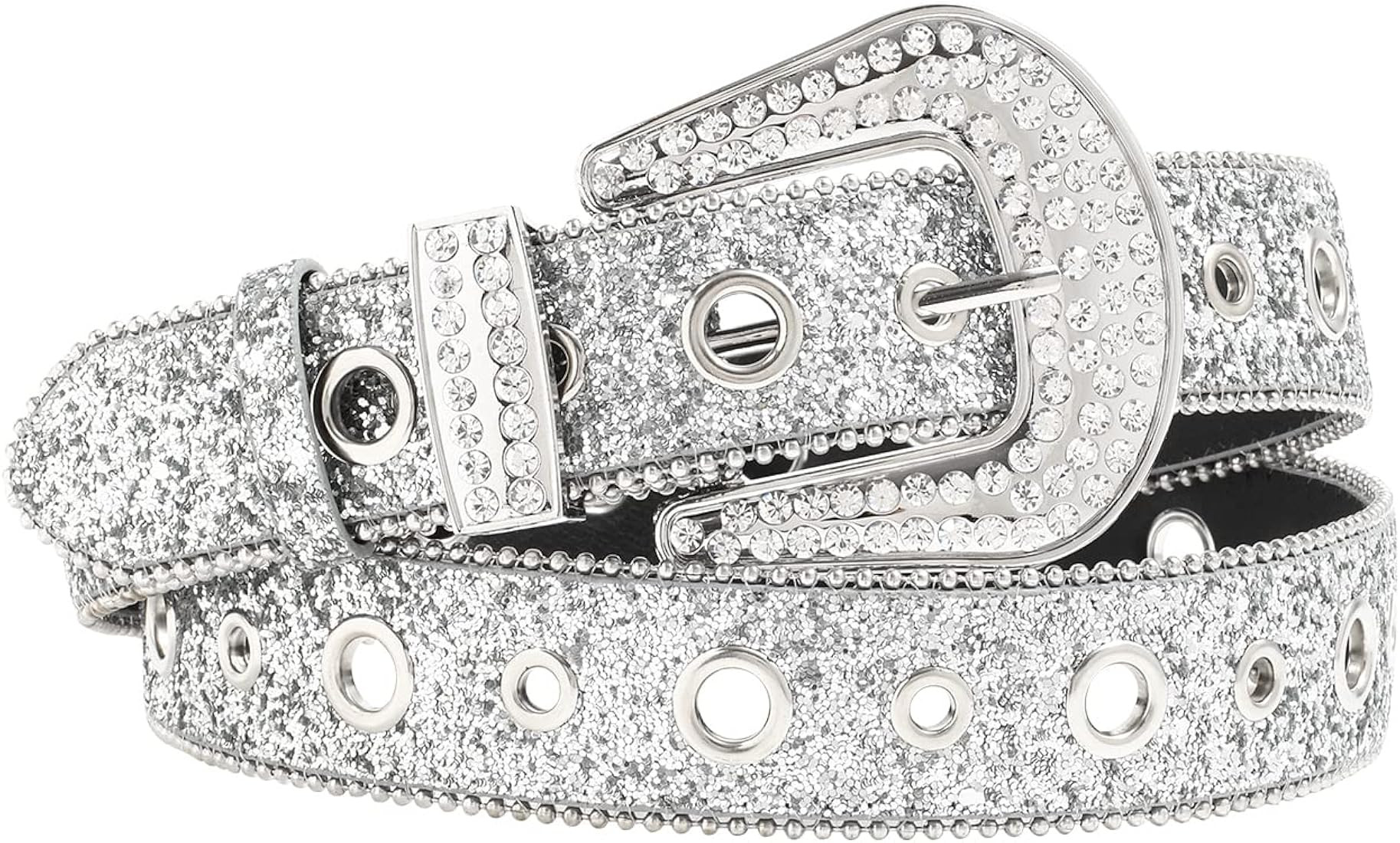 Kajeer Rhinestone Belt for Men Women, Vintage Cowgirl Sequin Diamond Bling Belts for Jeans | Amazon (US)