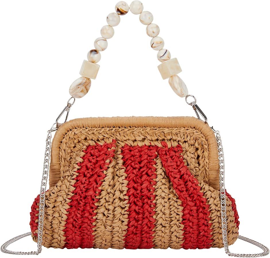 Straw Purses and Handbags，Clutch Purses for Women Casual，Small Woven Purse，Summer Purse Cro... | Amazon (US)