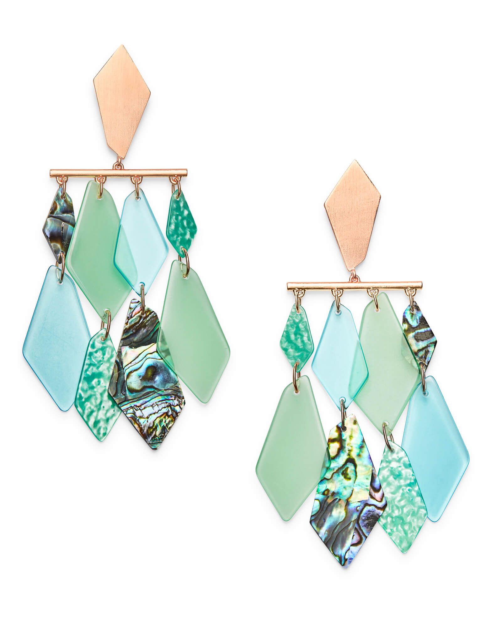 Hanna Rose Gold Statement Earrings in Abalone Mix | Kendra Scott