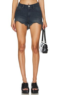 One Teaspoon Bonitas High Waist Denim Shorts in Fox Black from Revolve.com | Revolve Clothing (Global)