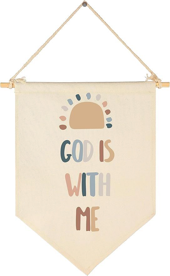 Bible Verse Wall Decor-Boho Neutral Scripture Wall Banner- Flag Decor Gift For Baby Boys Girls Ne... | Amazon (US)