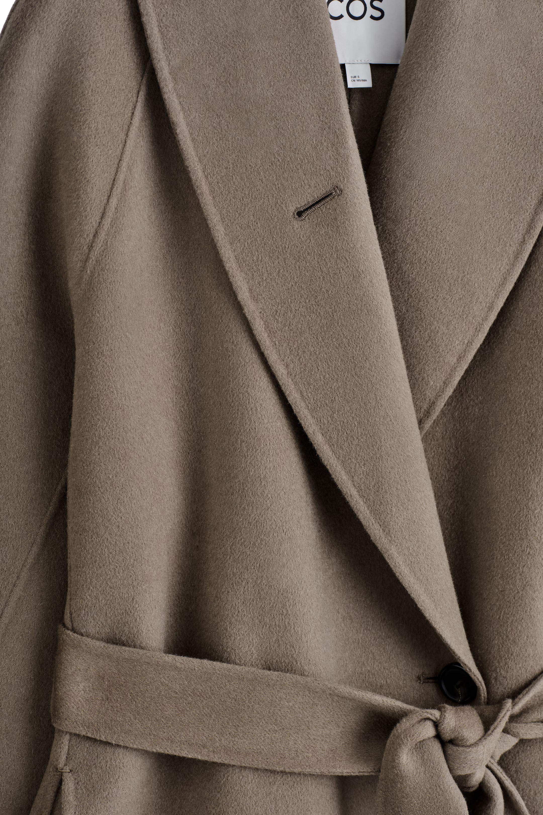 BELTED DOUBLE-FACED WOOL LONG COAT - BROWN | COS US | COS (US)