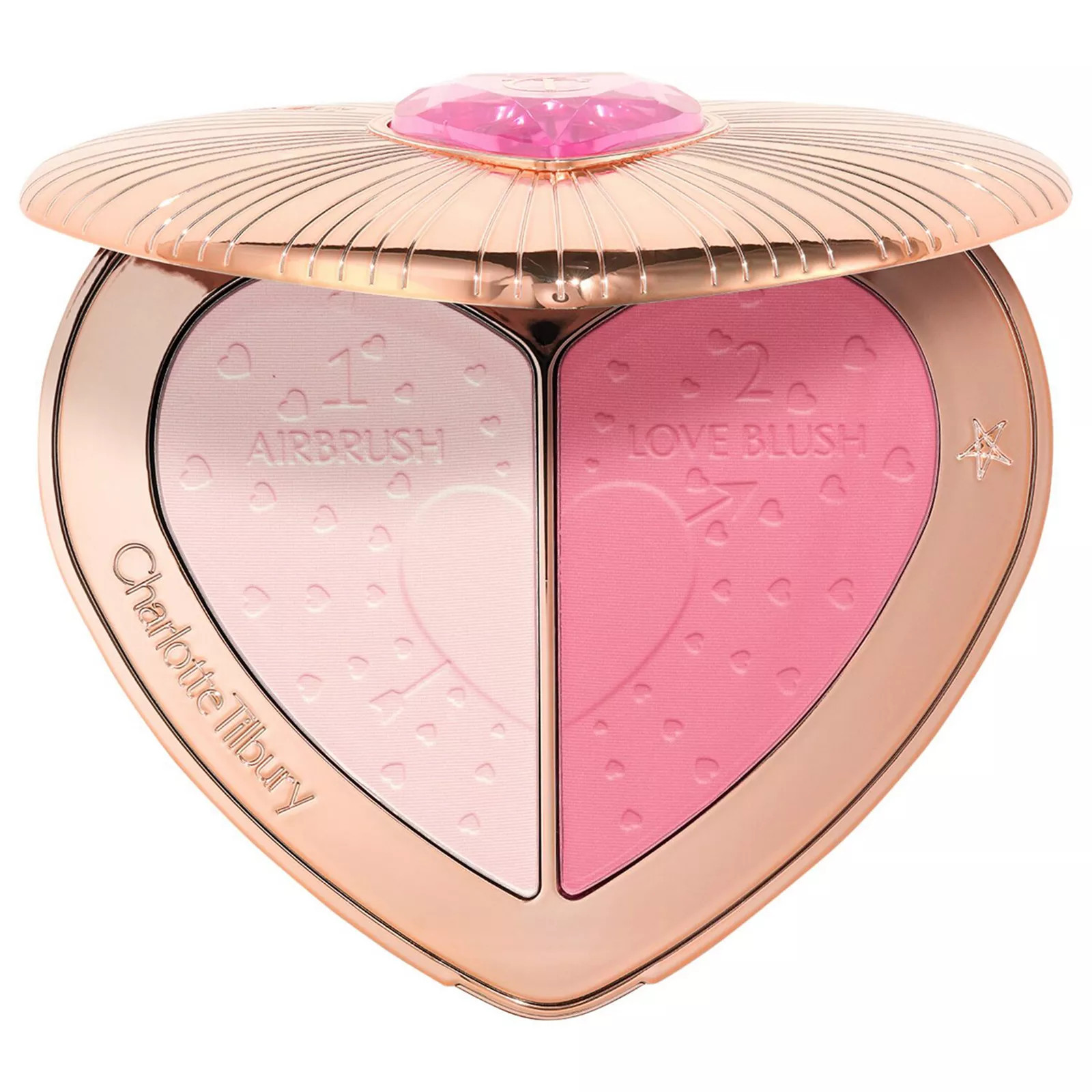 Charlotte Tilbury Pillow Talk Beauty Soulmates Airbrush Flawless Finish Brightening and Blush Powder Palette, Size: .45Oz, Flawless Pink | Kohl's