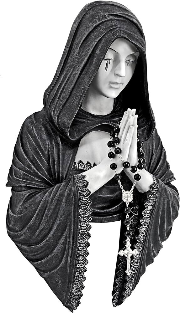 Design Toscano CL0082 Gothic Prayer Wall Sculpture, 12 Inch, Black and White Finish | Amazon (US)