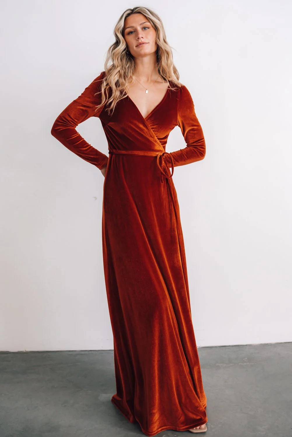 Esmerelda Velvet Wrap Maxi Dress | Baltic Born